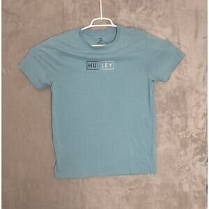 Hurley Graphic Tee Unisex Adults Size Medium Light Blue Short Sleeve Crewneck